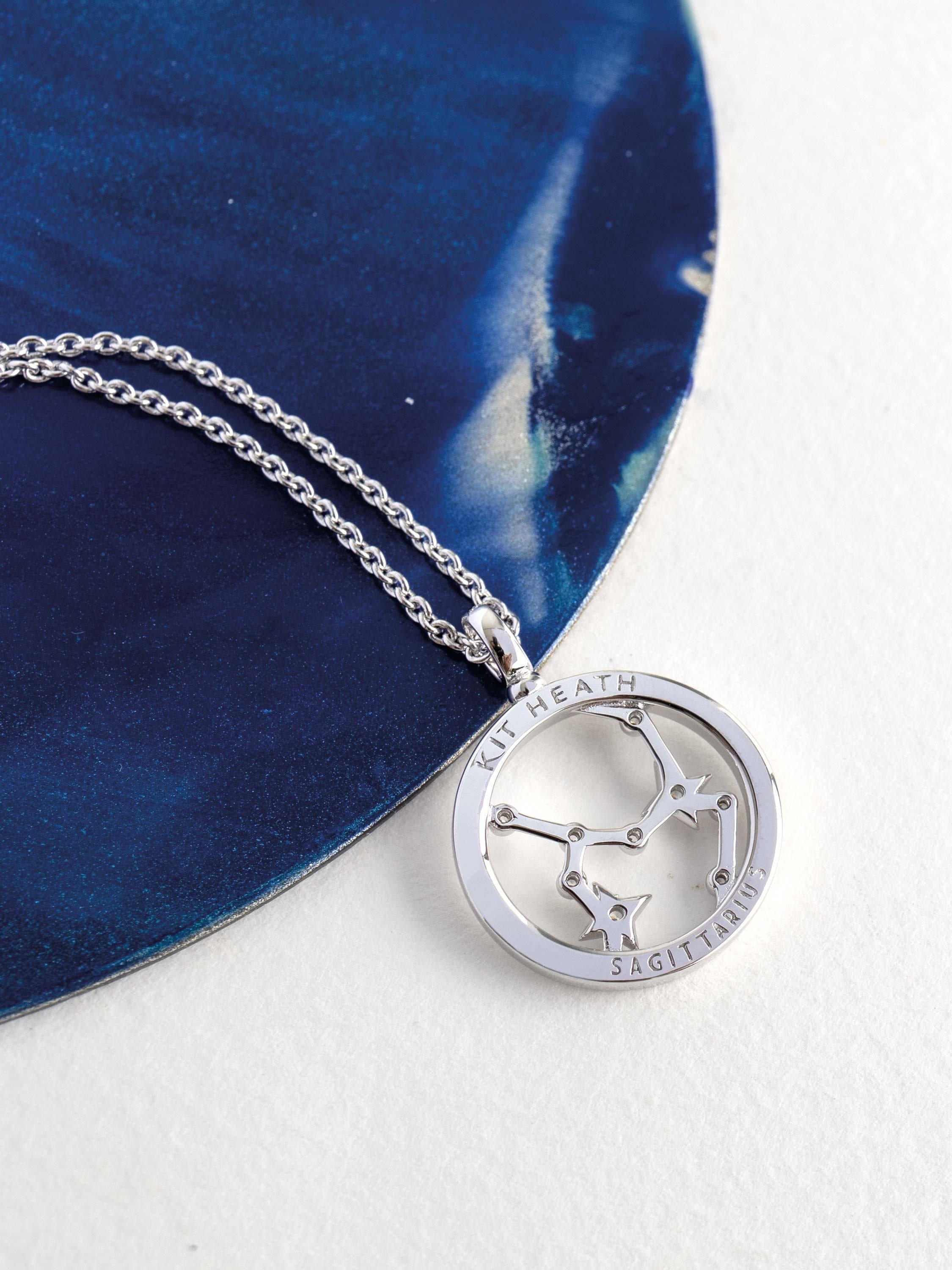 Product image 4 of 5, which shows Kit Heath Sagittarius Constellation Pendant Necklace, Silver
