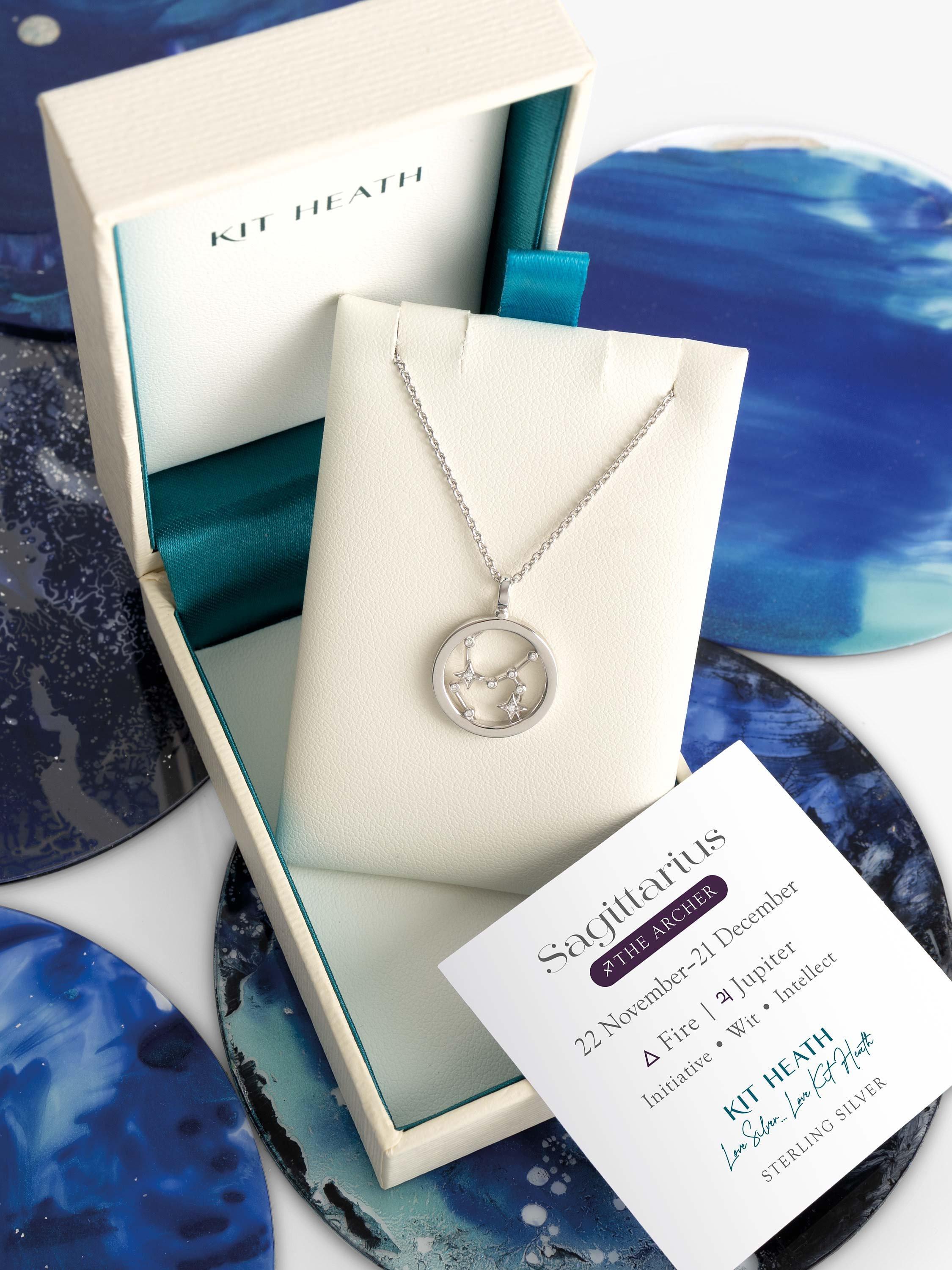 Product image 5 of 5, which shows Kit Heath Sagittarius Constellation Pendant Necklace, Silver