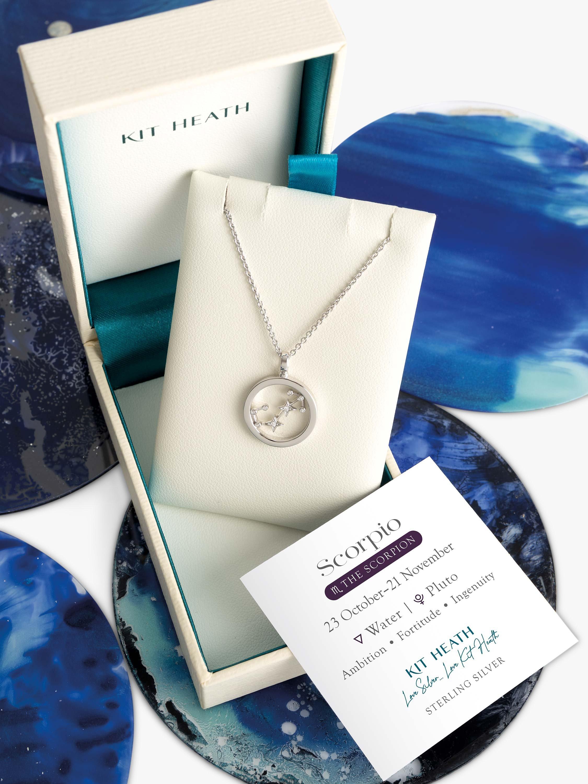 Product image 5 of 5, which shows Kit Heath Scorpio Constellation Pendant Necklace, Silver