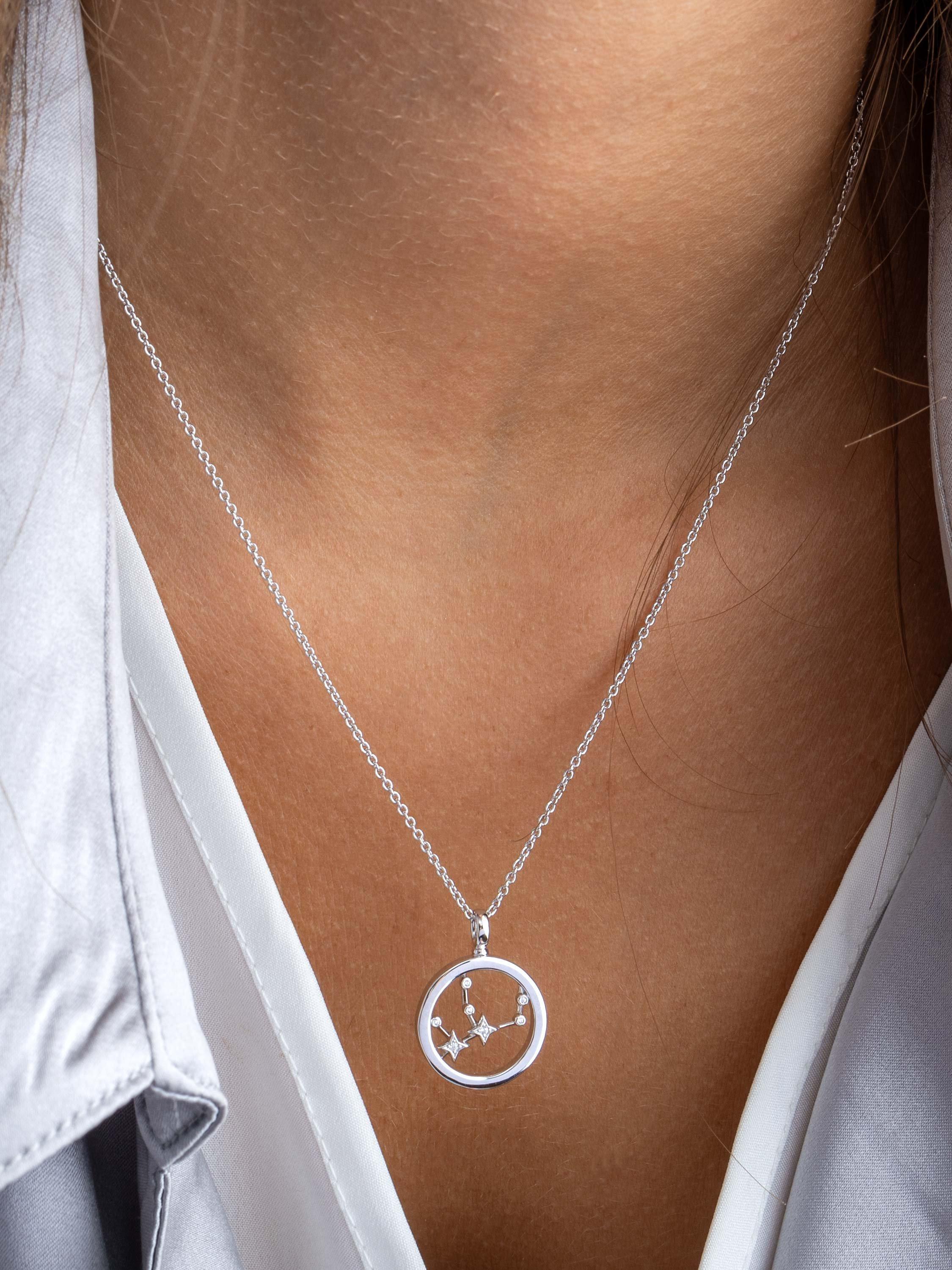 Product image 2 of 5, which shows Kit Heath Virgo Constellation Pendant Necklace, Silver