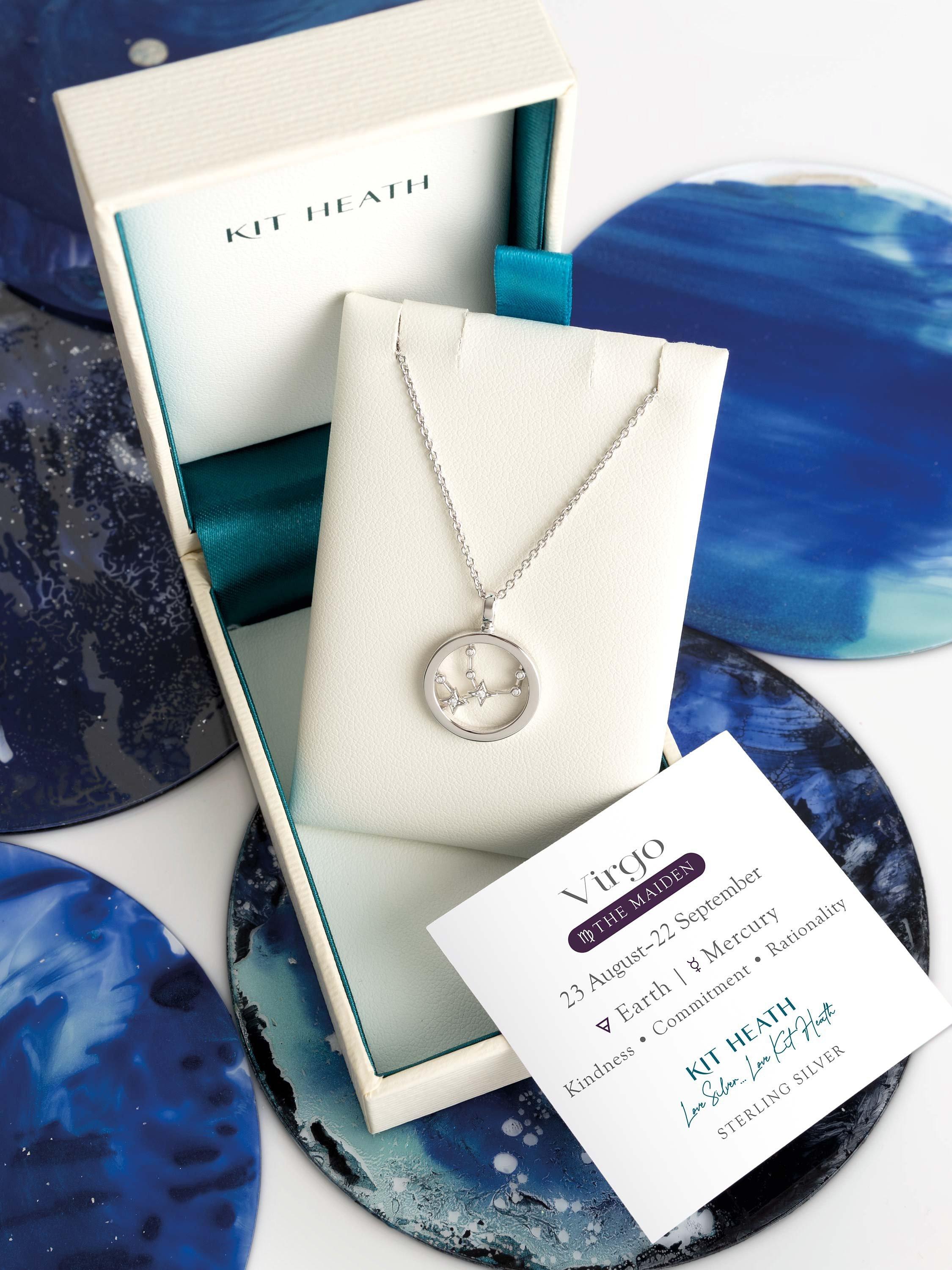 Product image 5 of 5, which shows Kit Heath Virgo Constellation Pendant Necklace, Silver