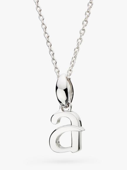 Kit Heath Signature Skript Lowercase Initial Pendant Necklace, Silver, Silver