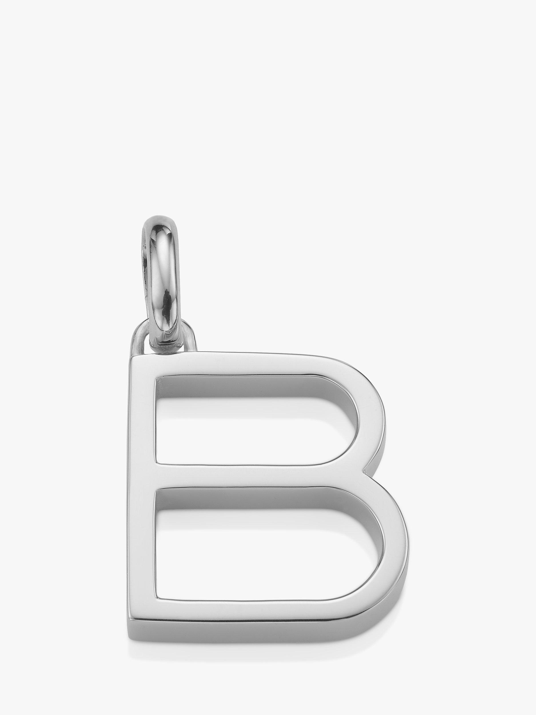 Product image 1 of 2, which shows Monica Vinader Capital Letter Charm, Silver, B