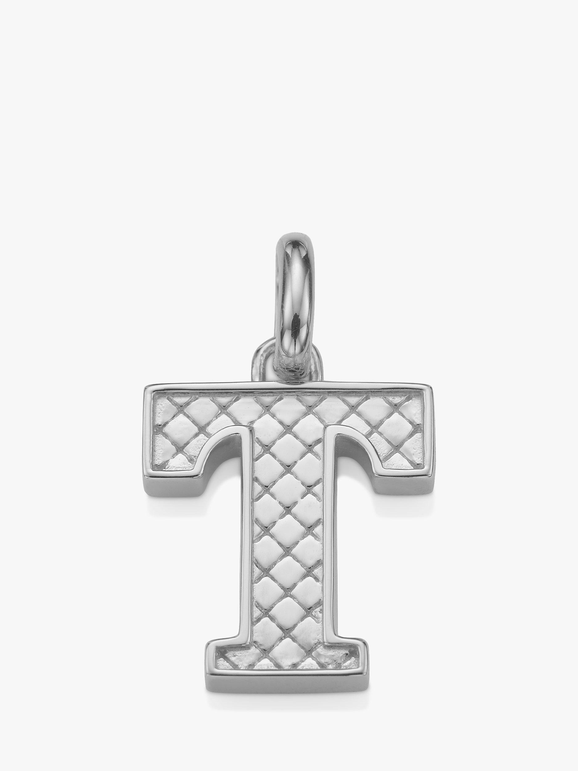 Product image 1 of 2, which shows Monica Vinader Textured Alphabet Charm, T