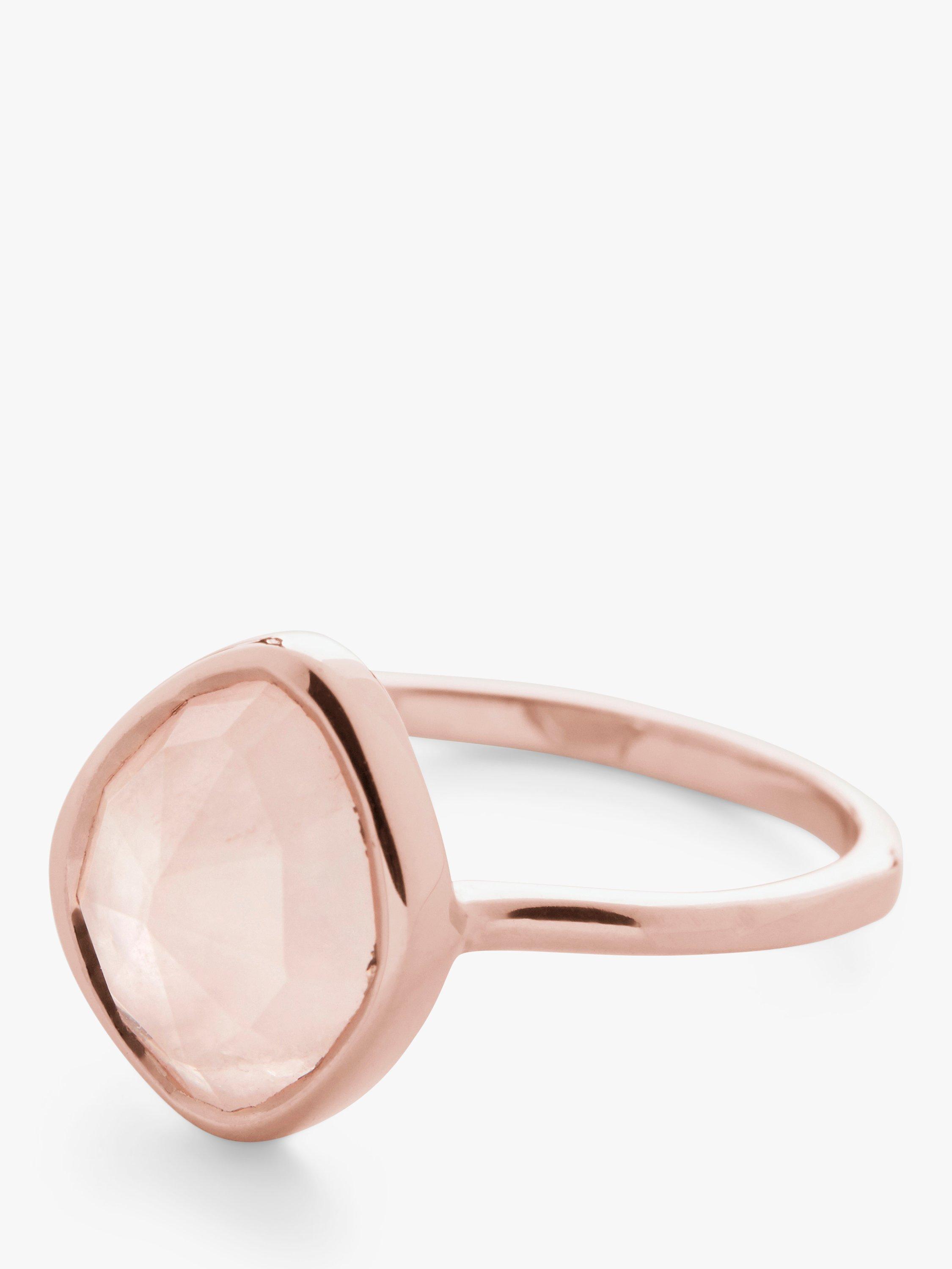 Product image 1 of 5, which shows Monica Vinader Siren Nugget Rose Quartz Ring, Rose Gold