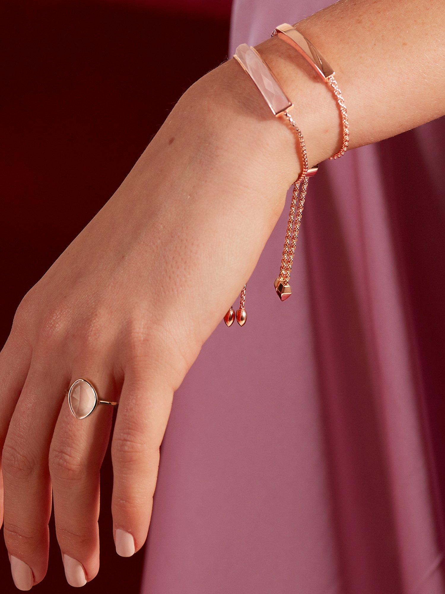 Product image 2 of 5, which shows Monica Vinader Siren Nugget Rose Quartz Ring, Rose Gold