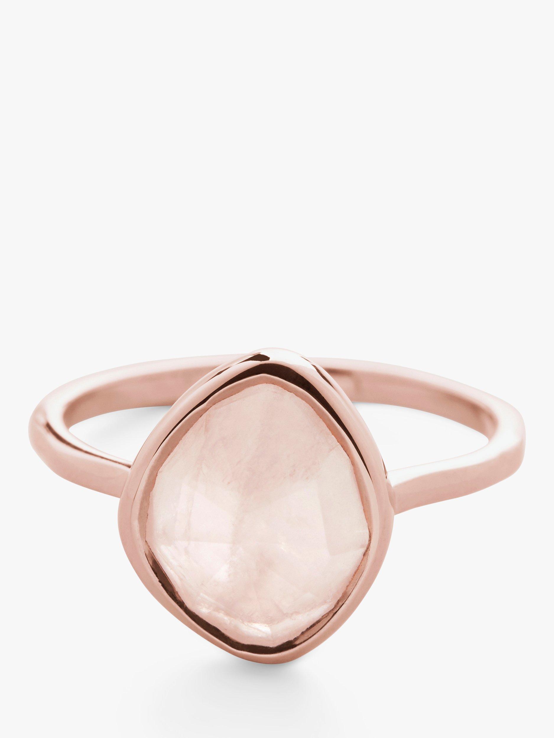 Product image 3 of 5, which shows Monica Vinader Siren Nugget Rose Quartz Ring, Rose Gold