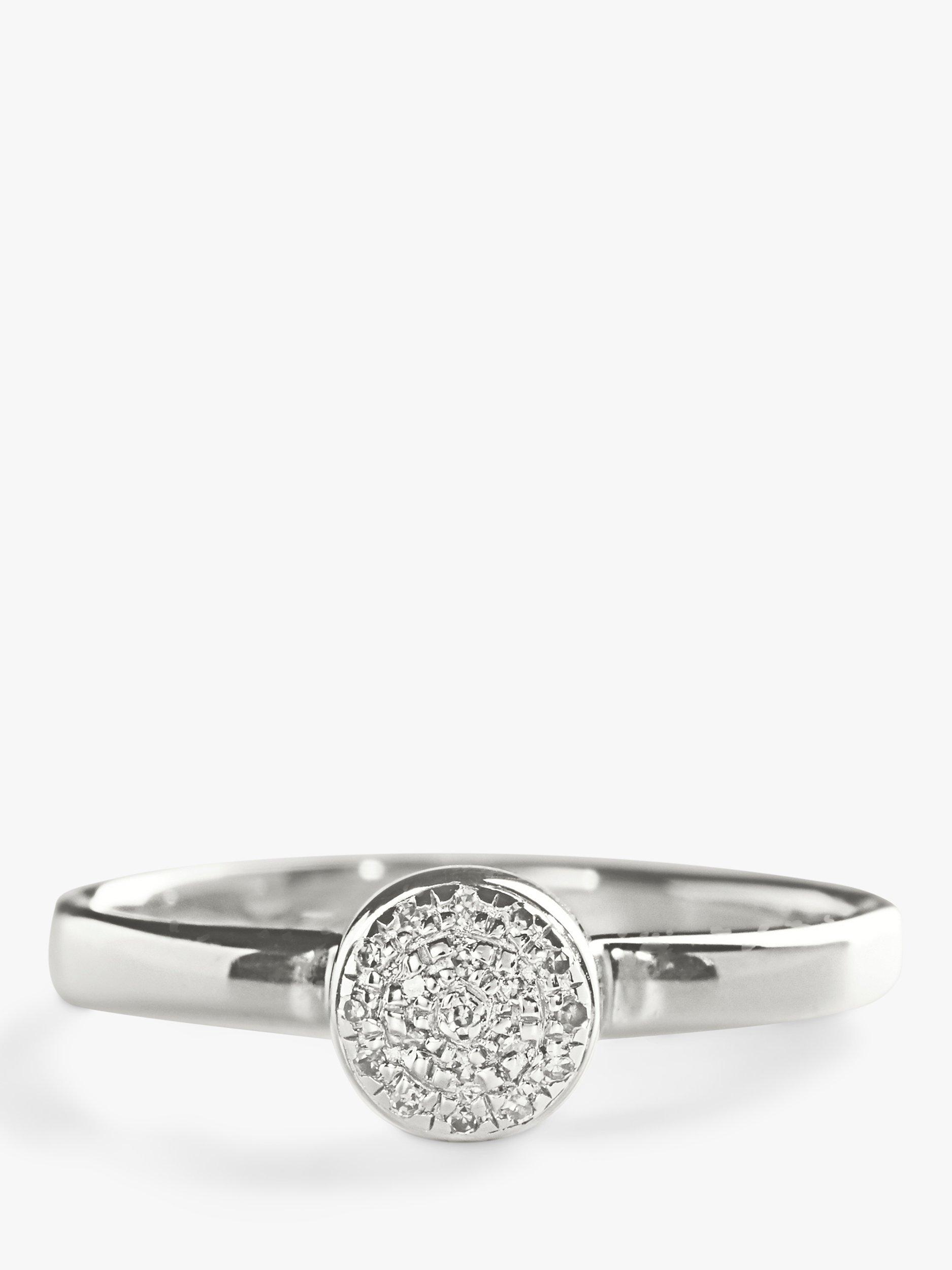 Product image 1 of 3, which shows Monica Vinader Mini Button Stacking Ring, Silver