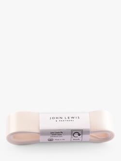 John Lewis Double Satin Bridal Ribbon L5m x W25mm, White, Bridal 103