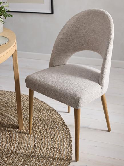 John Lewis Moritz II Boucle Yarn Dining Chair - view 2, Oatmeal