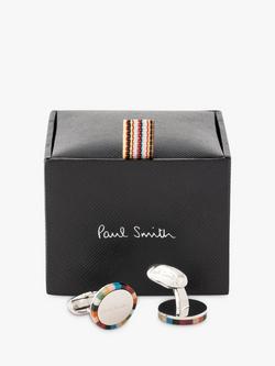 Paul Smith Medgel Stripe Cufflinks, Multi - view 2, Multi