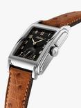 Alpina AL-530BA3C6 Men's Alpiner Carree Automatic 140 Years Leather Strap Watch, Brown/Black