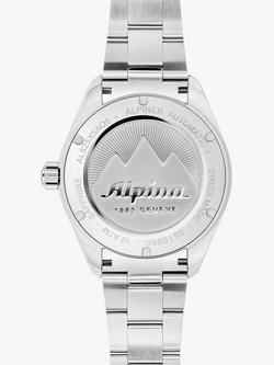 Alpina AL-525GR5AQ6B Men's Alpiner 4 Automatic Bracelet Strap, Silver/Green - view 2, Silver/Green