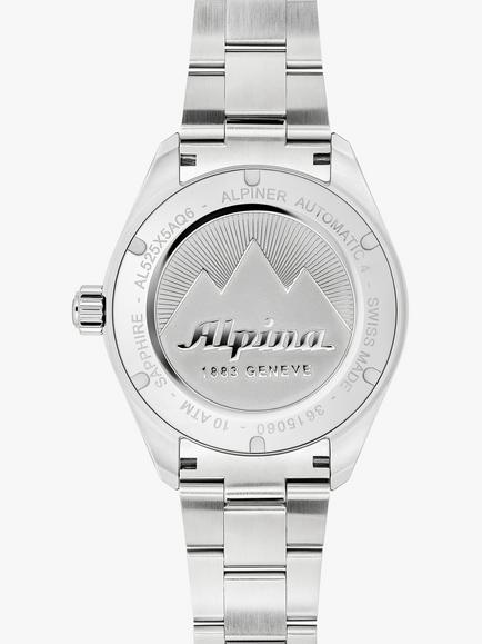Alpina AL-525GR5AQ6B Men's Alpiner 4 Automatic Bracelet Strap, Silver/Green - view 2, Silver/Green