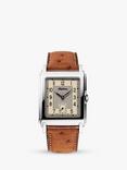 Alpina AL-530SAC3C6 Men's Alpiner Heritage Carree Automatic 140 Years Leather Strap Watch, Brown/Cream
