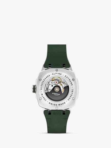 Alpina AL-525GR4AE6 Men's Alpiner Extreme Automatic Silicone Strap Watch, Green - view 2, Green