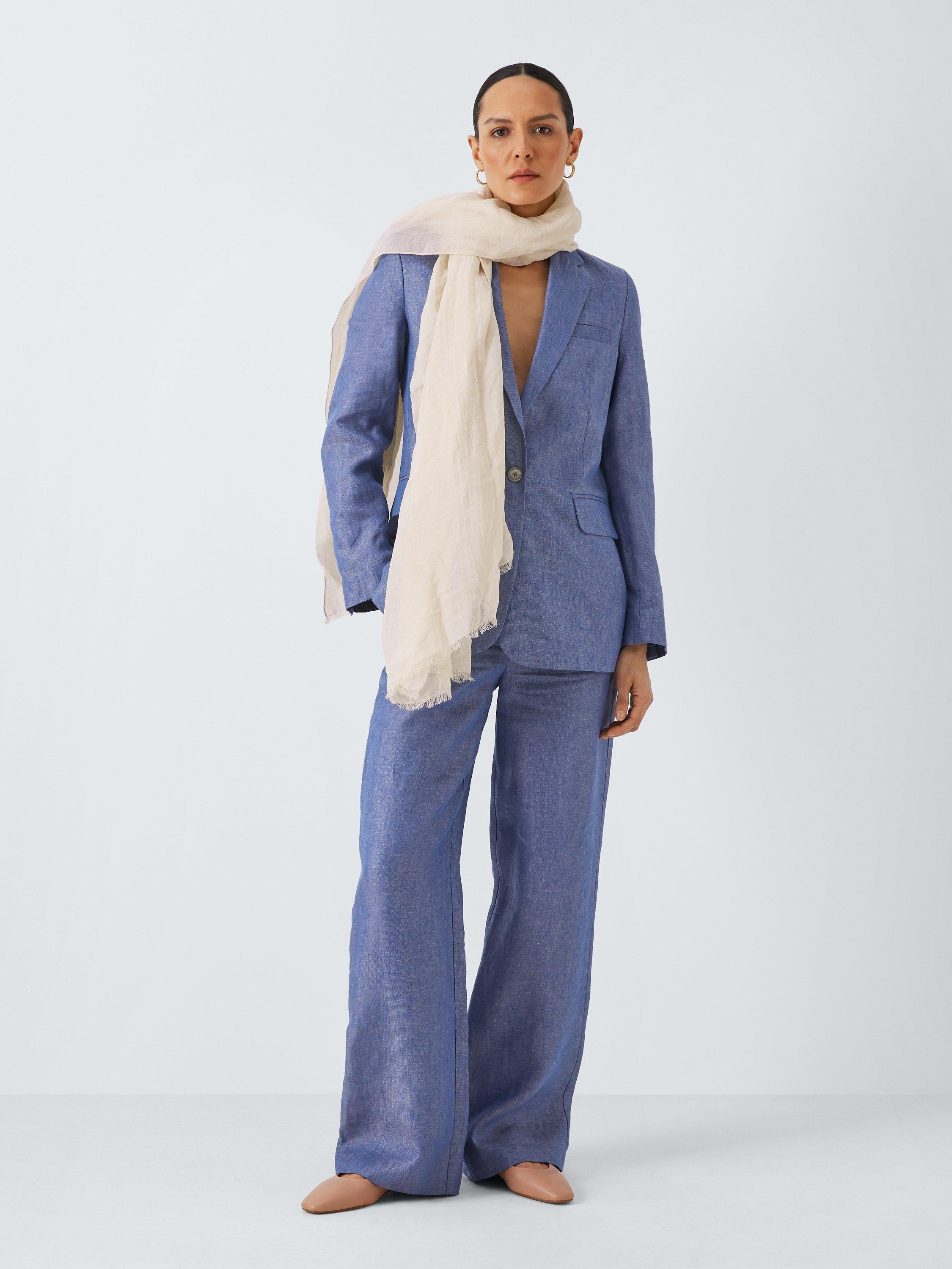 John Lewis Linen Blend Scarf, Cream