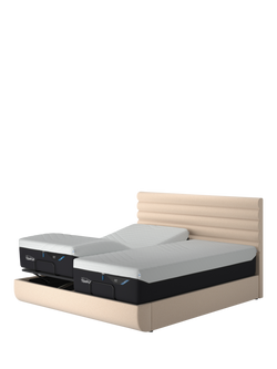TEMPUR® Arc™ Ergo® Smart Vectra Upholstered Bed Frame, Super King Size - view 2, Sand
