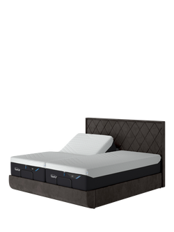 TEMPUR® Arc™ Ergo® Smart Quilted Upholstered Bed Frame, Super King Size, Dark Grey
