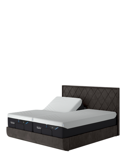 TEMPUR® Arc™ Ergo® Smart Quilted Upholstered Bed Frame, Super King Size, Dark Grey