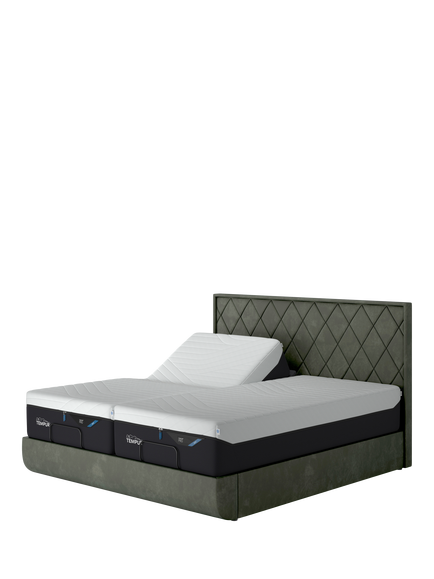 TEMPUR® Arc™ Ergo® Smart Quilted Upholstered Bed Frame, Super King Size, Dark Green