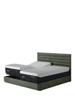 TEMPUR® Arc™ Ergo® Smart Vectra Upholstered Bed Frame, Super King Size - view 2, Dark Green