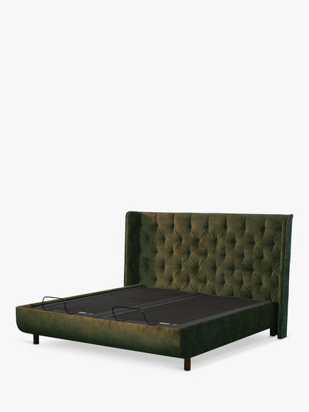 TEMPUR® Arc™ Ergo® Smart Luxury Upholstered Bed Frame, Super King Size, Dark Green