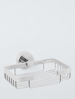 John Lewis Elegance Square Shower Basket, Silver