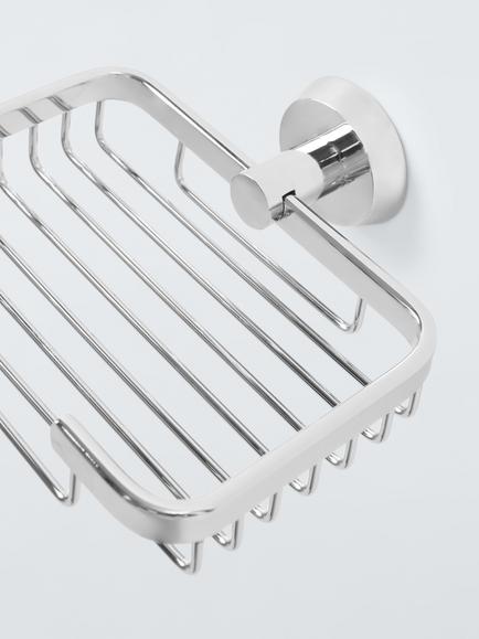 John Lewis Elegance Square Shower Basket - view 2, Silver