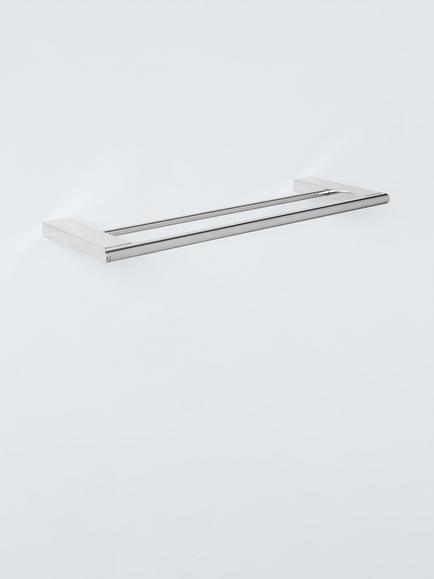 John Lewis Opus Double Towel Rail, 45cm, Silver, 