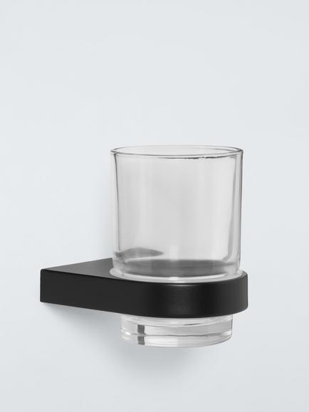 John Lewis Opus Bathroom Tumbler and Holder, Black