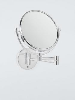 John Lewis Opus Wall-Mounted Magnifying Shaving Mirror, Chrome, Chrome