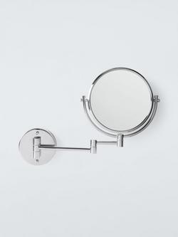 John Lewis Opus Wall-Mounted Magnifying Shaving Mirror, Chrome - view 2, Chrome