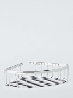 John Lewis Orbit Corner Shower Basket, Chrome