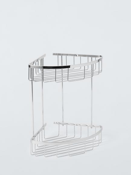 John Lewis Opus Double Shower Basket, Silver, 