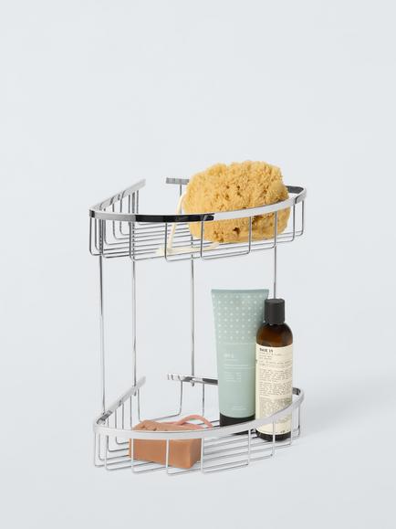 John Lewis Opus Double Shower Basket, Silver - view 2, 