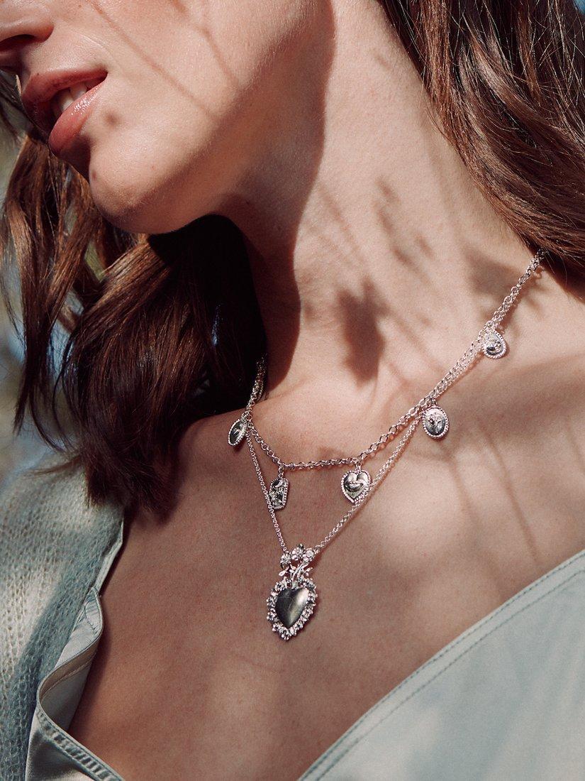 Product image 2 of 4, which shows Alex Monroe Heart Rose Pendant Necklace, Gold