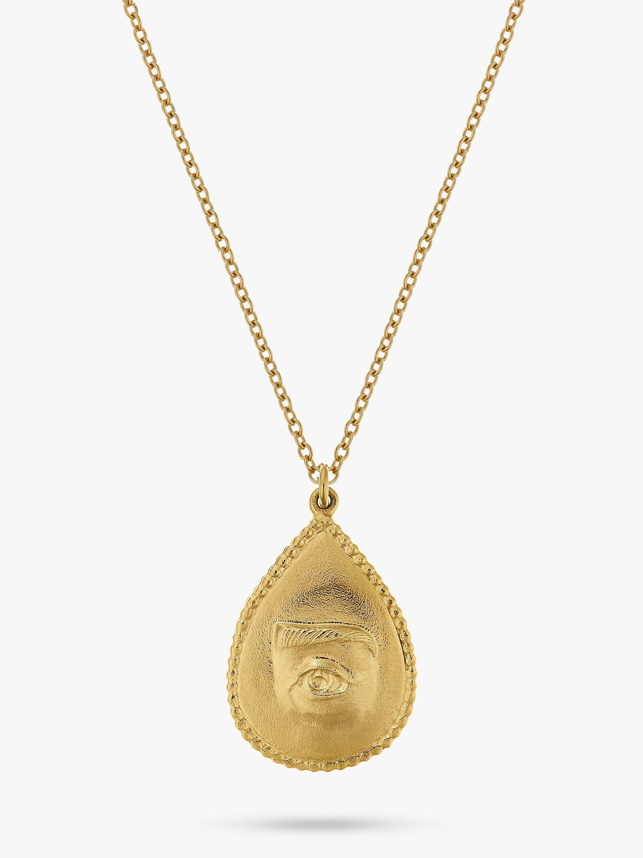 Product image 1 of 4, which shows Alex Monroe Token Pendant Necklace, Gold