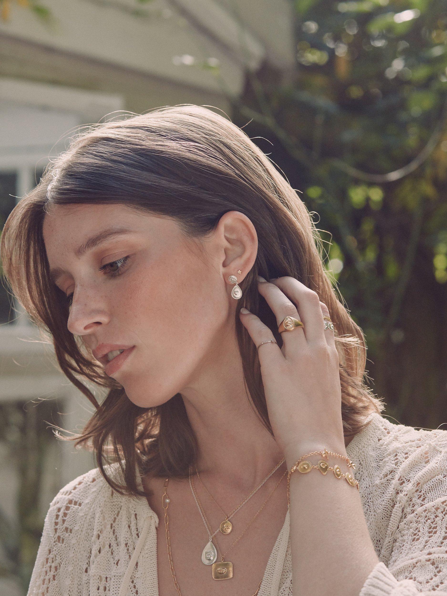 Product image 2 of 4, which shows Alex Monroe Token Pendant Necklace, Gold