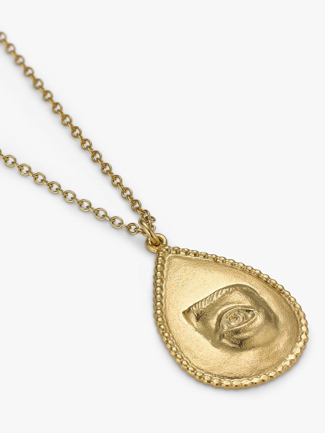 Product image 4 of 4, which shows Alex Monroe Token Pendant Necklace, Gold