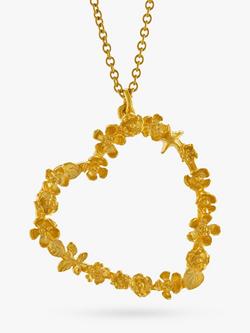 Alex Monroe Floral Heart Pendant Necklace, Gold, Gold
