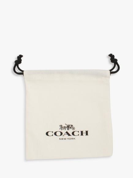 Coach Sculpted C Round Stud Earrings, Shiny Gold - view 2, Shiny Gold