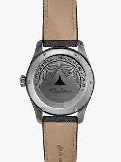 Alpina AL-525G4TS26 Men's Startimer Pilot Automatic Leather Strap Watch, Grey - view 2, Grey