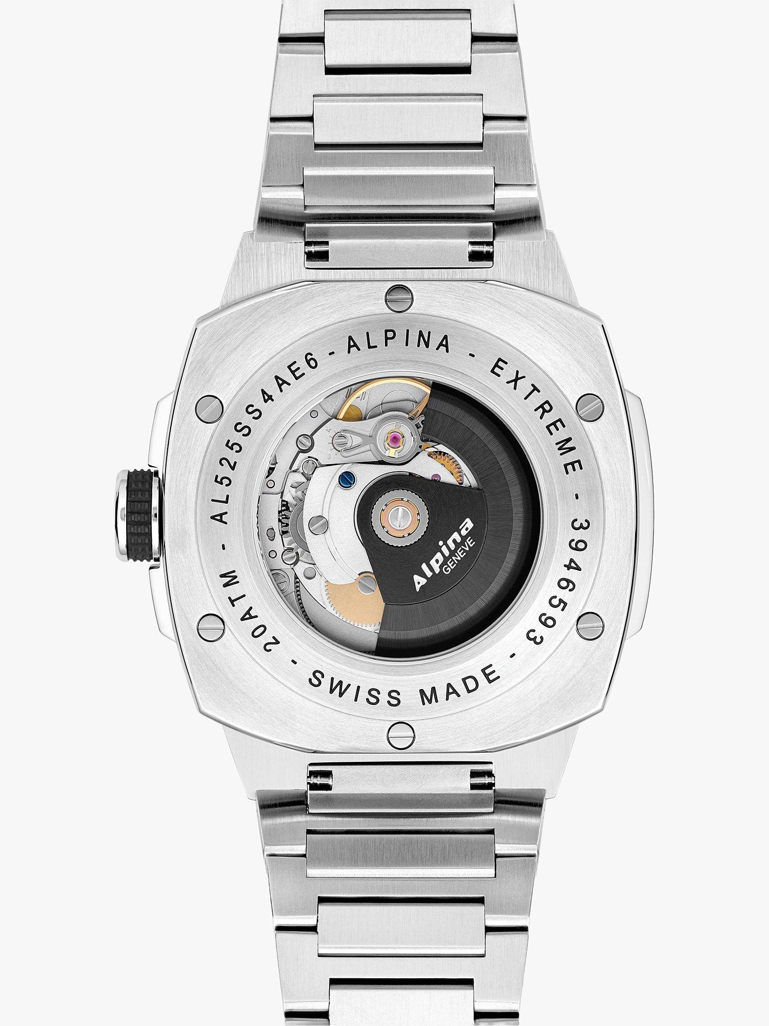 Product image 3 of 4, which shows Alpina AL-525 Men's Alpiner Extreme Automatic Bracelet Strap Watch, Silver Grey