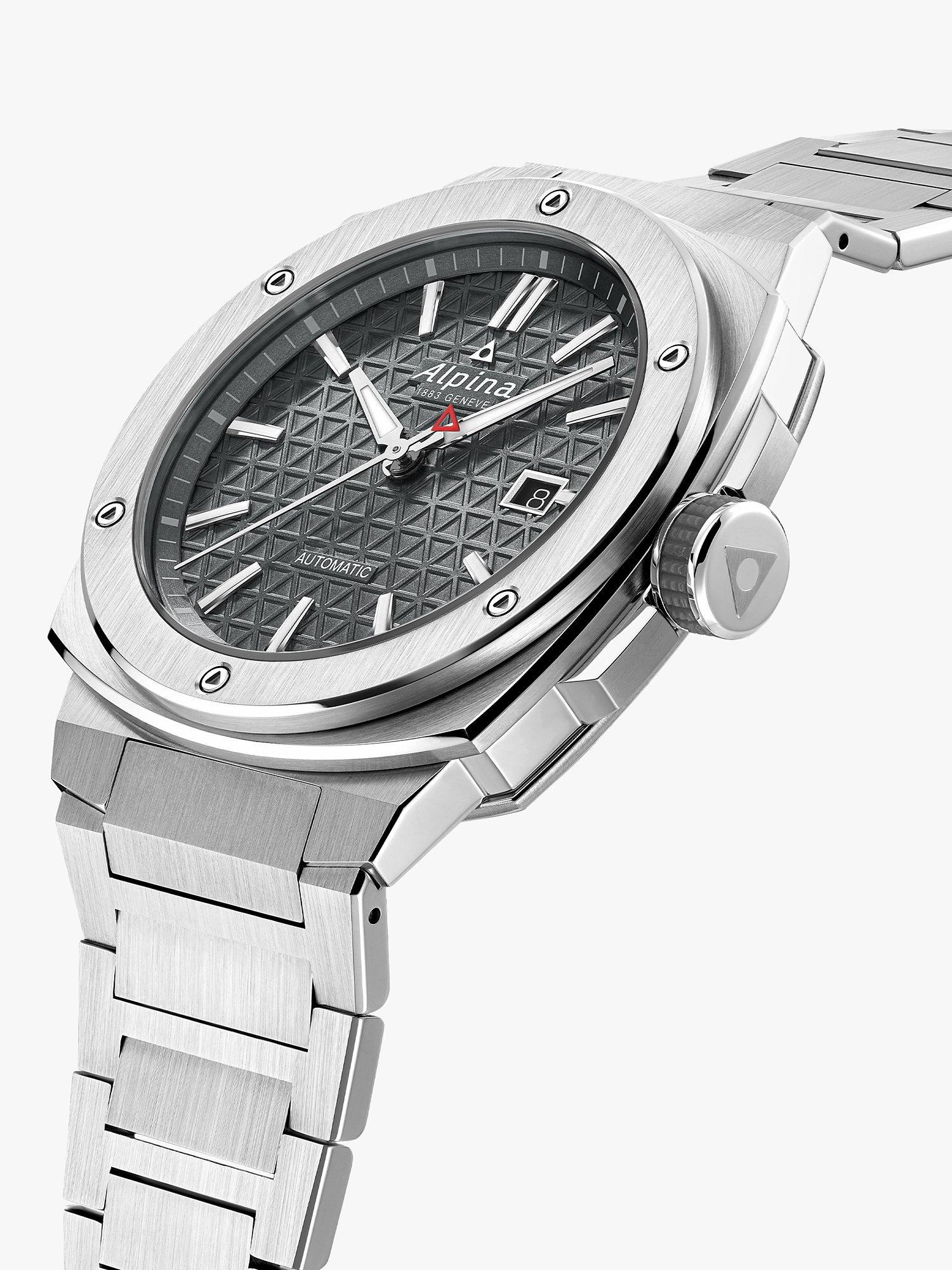 Product image 4 of 4, which shows Alpina AL-525 Men's Alpiner Extreme Automatic Bracelet Strap Watch, Silver Grey