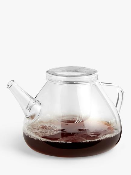 John Lewis Icon Glass Teapot with Infuser - view 2, Clear
