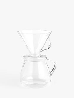 John Lewis Icon Glass Pour Over Coffee Maker, 590ml, Clear, Clear