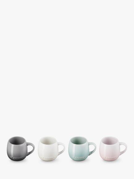 Le Creuset Coupe Stoneware Mug, Set of 4, 320ml, Assorted - view 2, Multi
