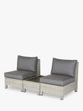 KETTLER Palma 2-Seater Low Companion Garden Lounging Set, White Wash/Grey Taupe