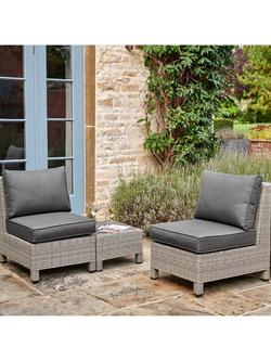 KETTLER Palma 2-Seater Low Companion Garden Lounging Set - view 2, White Wash/Grey Taupe